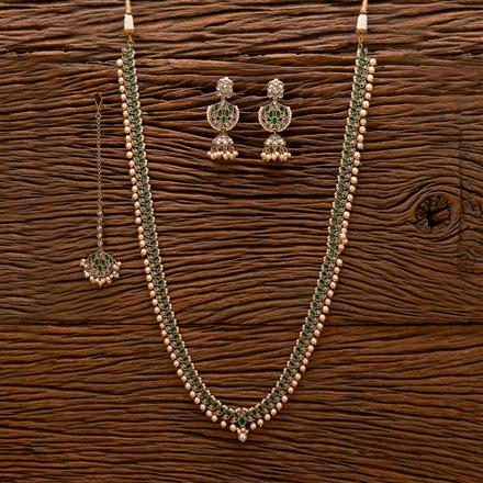 Antique Long Necklace With Mehndi Plating