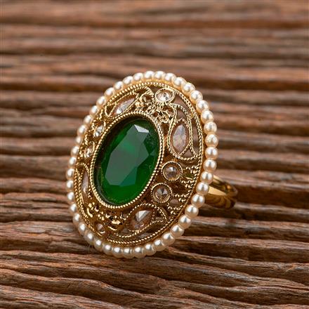 Antique Adjustable Ring With Mehndi Plating