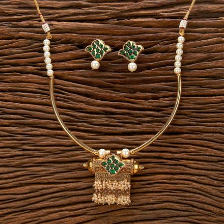 Antique Pipe Necklace With Gold Plating