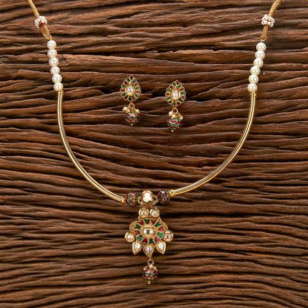 Antique Moti Necklace With Gold Plating