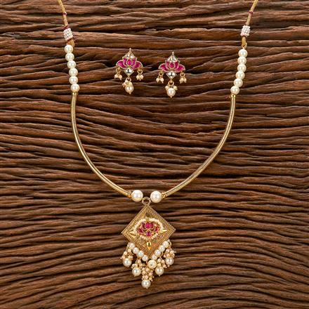 Antique Pearl Necklace With Gold Plating