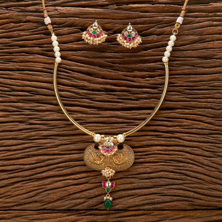 Antique Moti Necklace With Gold Plating
