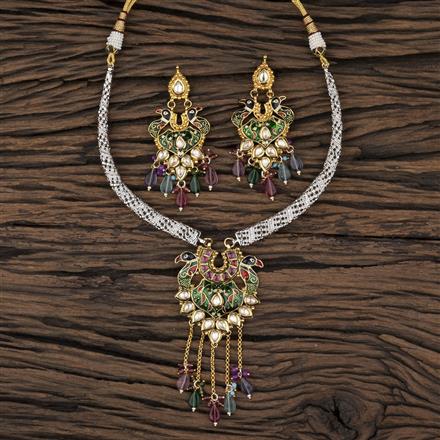 Antique Peacock Necklace With Gold Plating