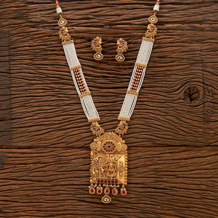 Antique Classic Necklace With Matte Gold Plating