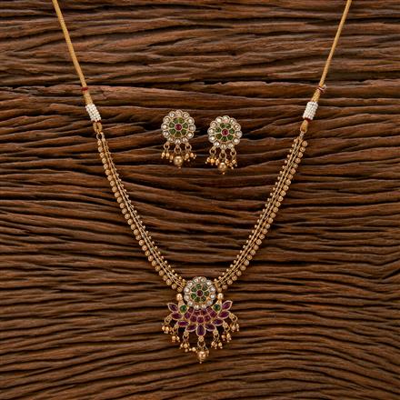 Antique Classic Necklace With Matte Gold Plating