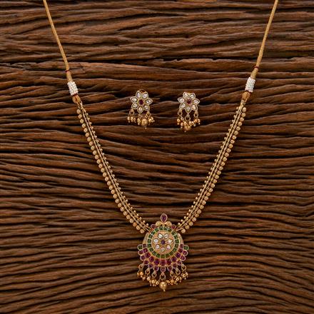 Antique Classic Necklace With Matte Gold Plating
