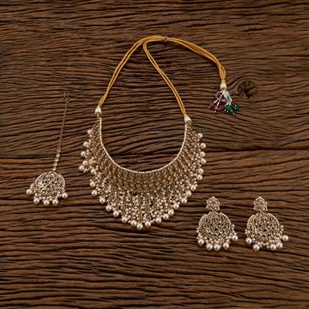 Antique Mukut Necklace With Mehndi Plating