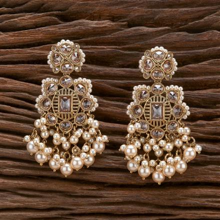 Antique Pearl Earring With Mehndi Plating