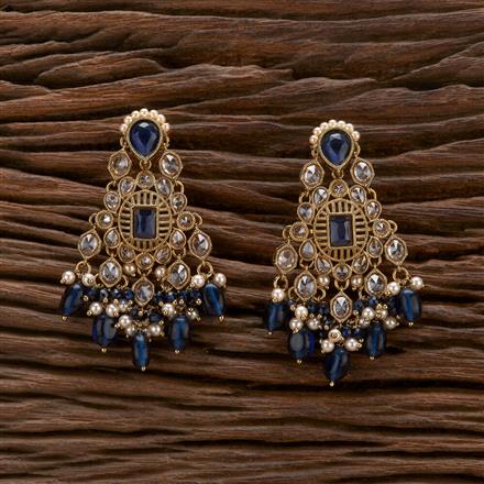 Antique Pearl Earring With Mehndi Plating