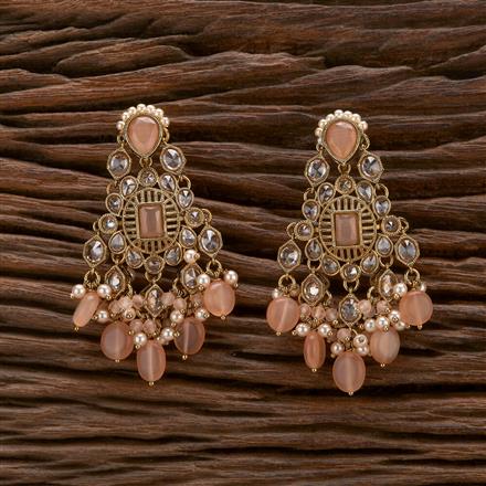 Antique Pearl Earring With Mehndi Plating