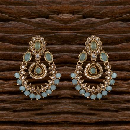 Antique Chand Earring With Mehndi Plating