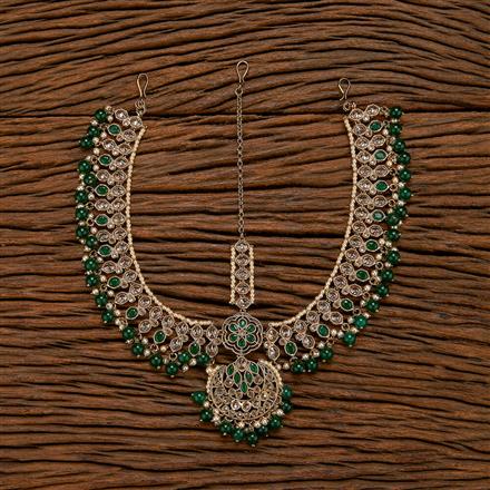 Antique Moti Damini With Mehndi Plating