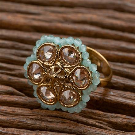 Antique Adjustable Ring With Mehndi Plating