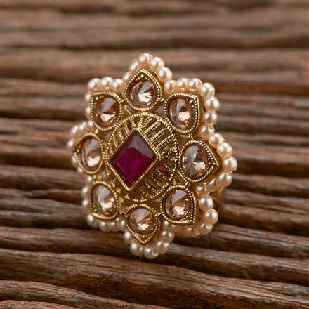 Antique Adjustable Ring With Mehndi Plating