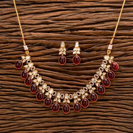 Kundan Classic Necklace With Rose Gold Plating