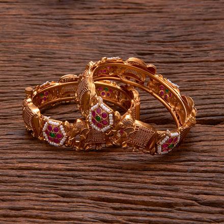 Antique Openable Bangles With Matte Gold Plating