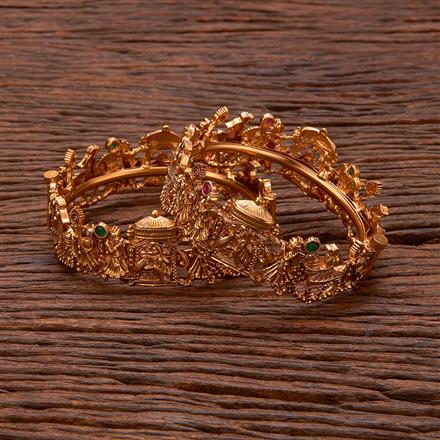 Antique Openable Bangles With Matte Gold Plating