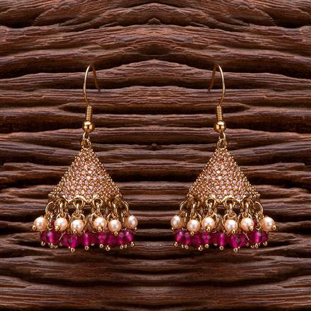 Antique Moti Jhumki With Mehndi Plating