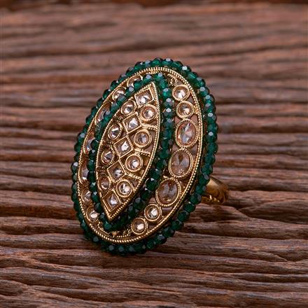 Antique Adjustable Ring With Mehndi Plating