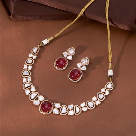 Kundan Classic Necklace With Rose Gold Plating