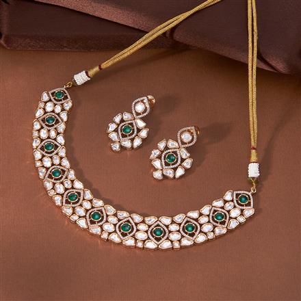 Kundan Classic Necklace With Rose Gold Plating
