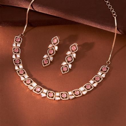 Kundan Classic Necklace With Rose Gold Plating