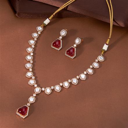 Kundan Classic Necklace With Rose Gold Plating