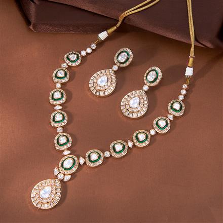 Kundan Meenakari Necklace With Rose Gold Plating