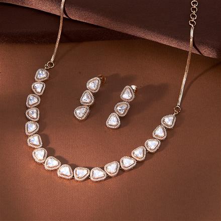 Kundan Classic Necklace With Rose Gold Plating