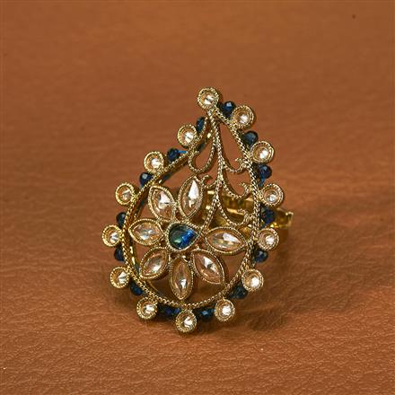 Antique Adjustable Ring With Mehndi Plating