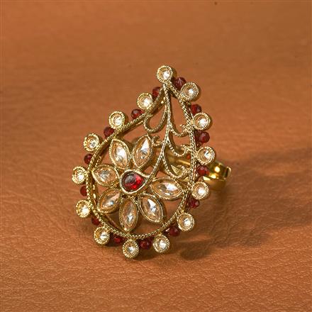 Antique Adjustable Ring With Mehndi Plating