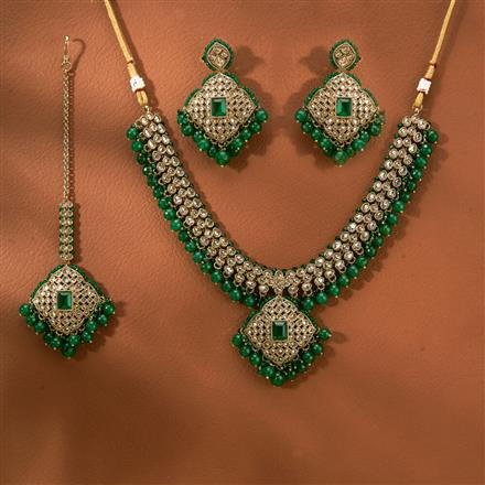 Antique Classic Necklace With Mehndi Plating