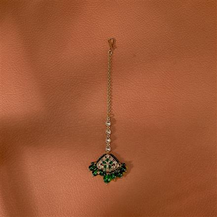 Antique Moti Tikka With Mehndi Plating