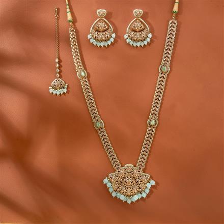 Antique Long Necklace With Mehndi Plating