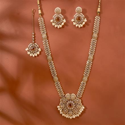 Antique Long Necklace With Mehndi Plating