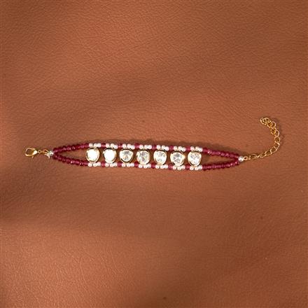 Kundan Adjustable Bracelet With Gold Plating