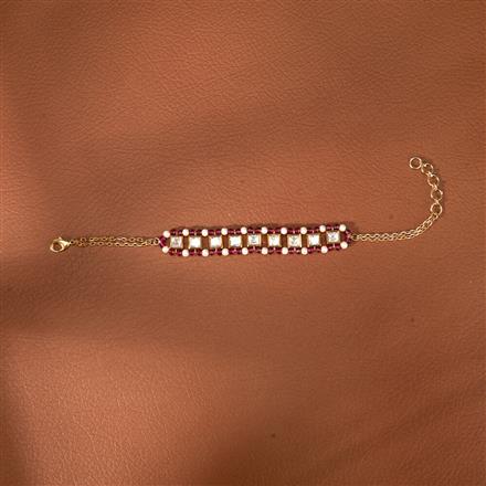 Kundan Adjustable Bracelet With Gold Plating
