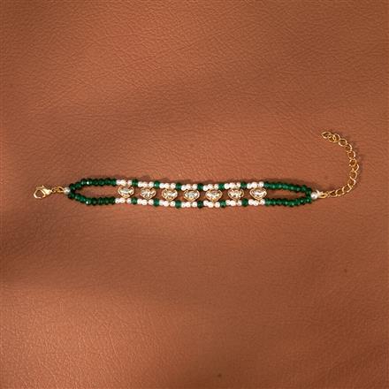 Kundan Adjustable Bracelet With Gold Plating