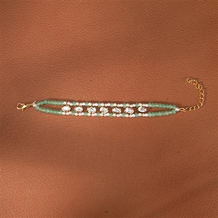 Kundan Adjustable Bracelet With Gold Plating