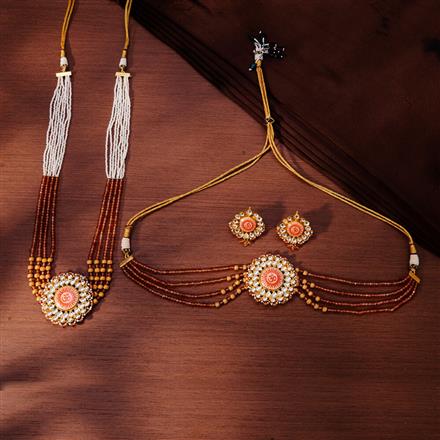 Kundan Combo Necklace Set With Gold Plating
