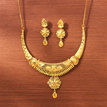 Antique Plain Gold Necklace With Gold Plating