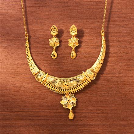 Antique Plain Gold Necklace With Gold Plating