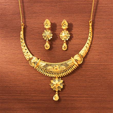 Antique Plain Gold Necklace With Gold Plating