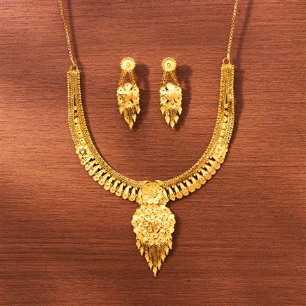 Antique Plain Gold Necklace With Gold Plating