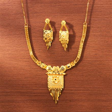 Antique Plain Gold Necklace With Gold Plating