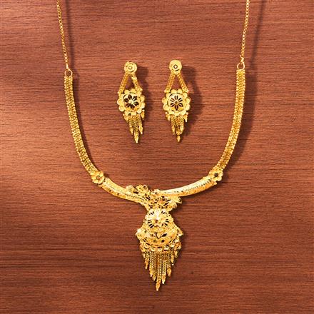 Antique Plain Gold Necklace With Gold Plating