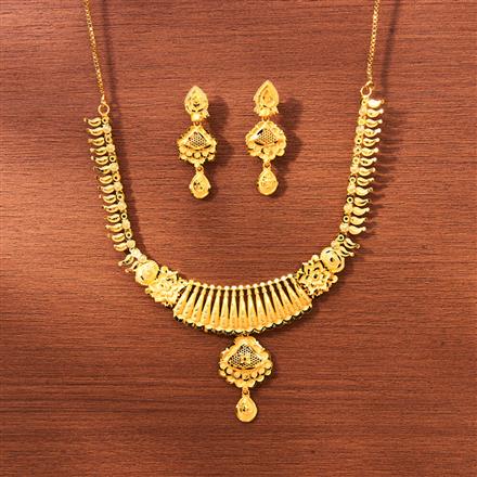 Antique Plain Gold Necklace With Gold Plating