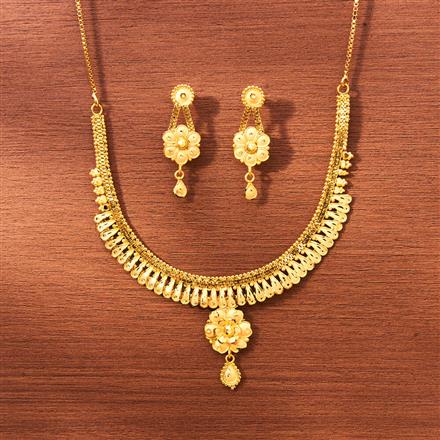 Antique Plain Gold Necklace With Gold Plating