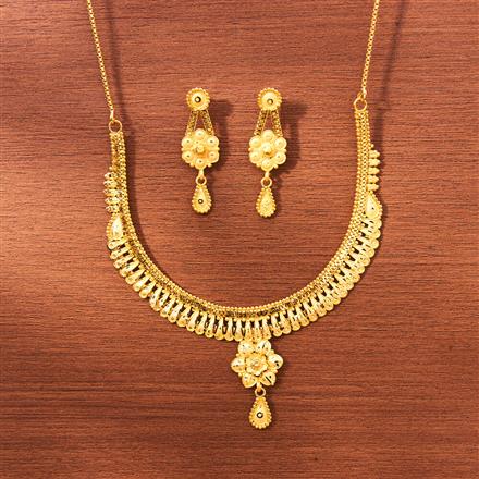 Antique Plain Gold Necklace With Gold Plating