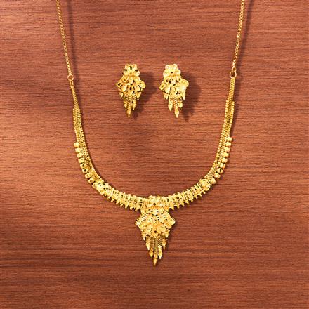 Antique Plain Gold Necklace With Gold Plating
